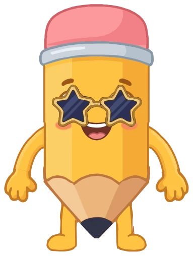 Pencil wearing a star glasses
